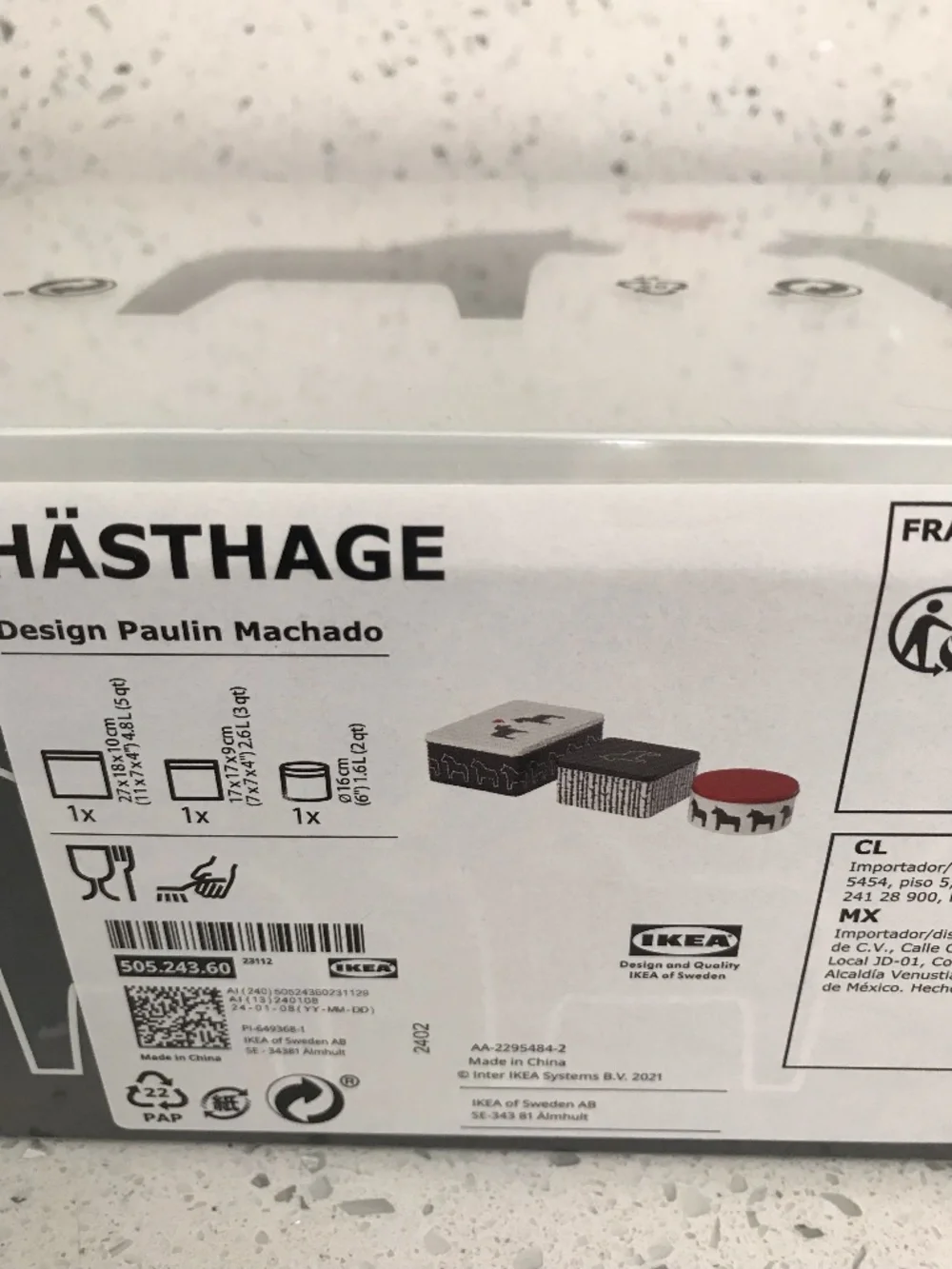 HÄSTHAGE Tin with Lid Set of 3 Metal Box